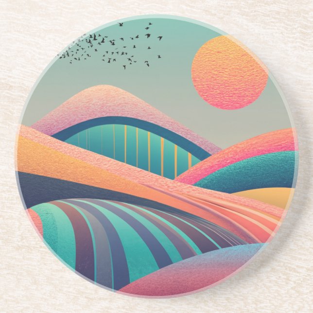 Kaleidoscope Hills Landscape Coaster (Front)