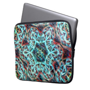 Kaleidoscope in roughened parts resembling leather laptop sleeve