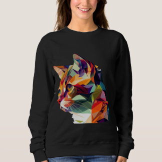 Kaleidoscope Kitty: Embrace the Abstract Sweatshirt