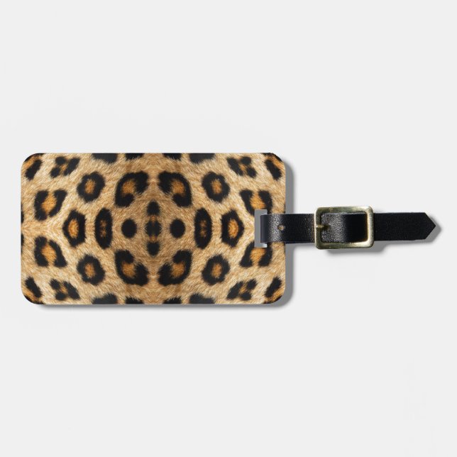 Kaleidoscope Leopard Fur Pattern Luggage Tag (Front Horizontal)
