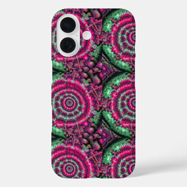 Kaleidoscope-magenta green black Case-Mate iPhone case (Back)