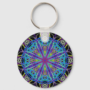 Kaleidoscope Mandala Art Joyful Colours Key Ring