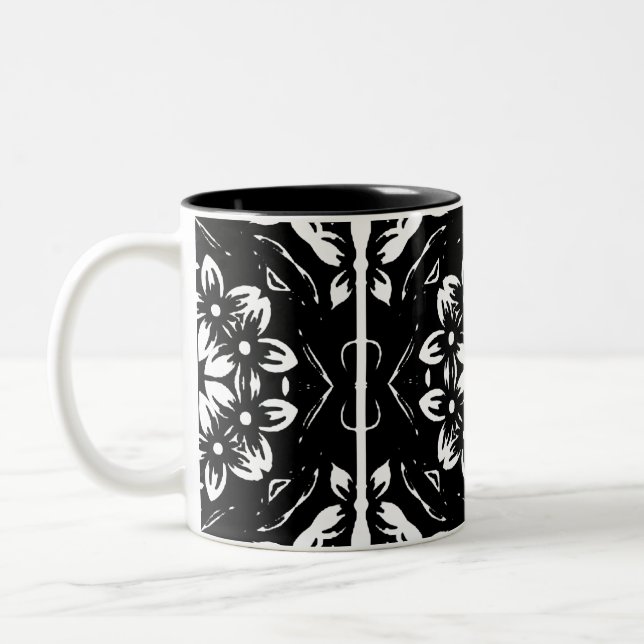 kaleidoscope mandala art Two-Tone coffee mug (Left)