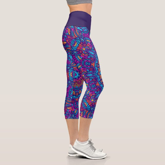 Kaleidoscope Mandala Capri Leggings (Right)