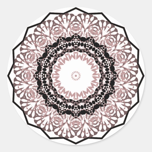 Kaleidoscope , mandala classic round sticker (Front)