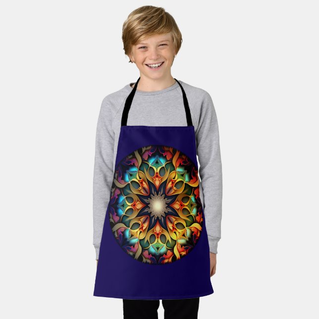 Kaleidoscope Mandala Flower Design-23091 Apron (Worn)
