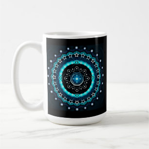 Kaleidoscope Mandala with Black Background Coffee Mug