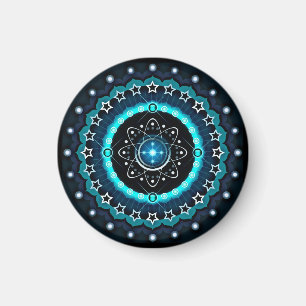 Kaleidoscope Mandala with Black Background Magnet