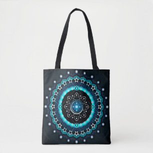 Kaleidoscope Mandala with Black Background  Tote Bag