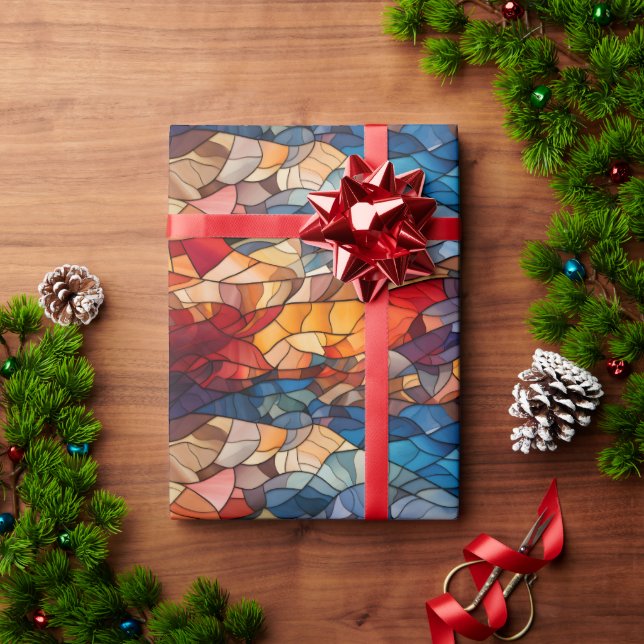 Kaleidoscope Mosaic: Stained Glass Inspired  Wrapping Paper (Holiday Gift)