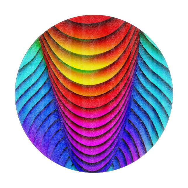 Kaleidoscope of Colours 3D Pattern Cutting Board (Front)