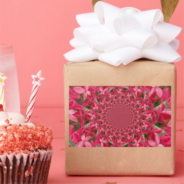 Kaleidoscope of Crimson: Blood Milkweed Flower Art Rectangular Sticker (Party)