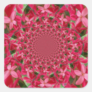 Kaleidoscope of Crimson: Blood Milkweed Flower Art Square Sticker