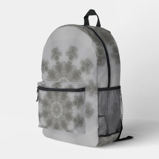 Kaleidoscope of Grey Foggy Skyline Printed Backpack