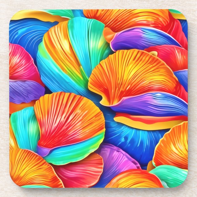 Kaleidoscope of Ocean Shells Coaster (Front)
