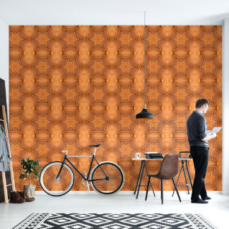 Kaleidoscope Orange Frost and Stars Wallpaper