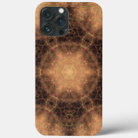 Kaleidoscope Orange Mist Black Background
