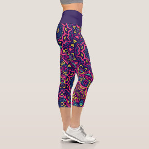 Kaleidoscope Pattern Capri Leggings