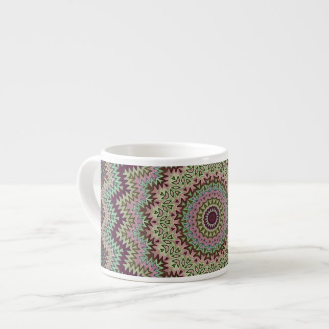 Kaleidoscope Pattern Espresso Mug (Front Left)
