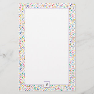 Kaleidoscope Pattern Monogram Stationery