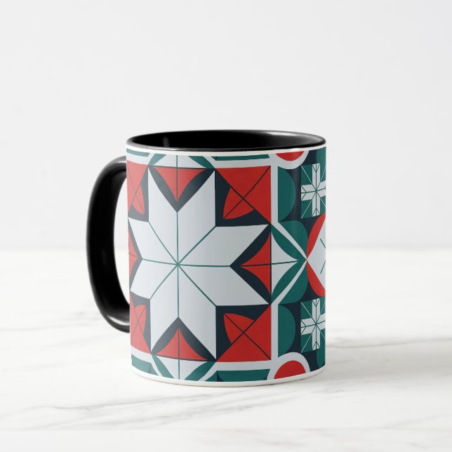 Kaleidoscope patterned mug (Front Left)