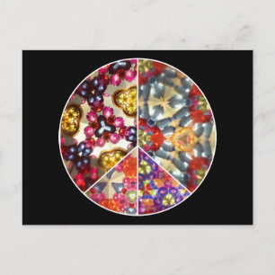 Kaleidoscope Peace Sign Postcard