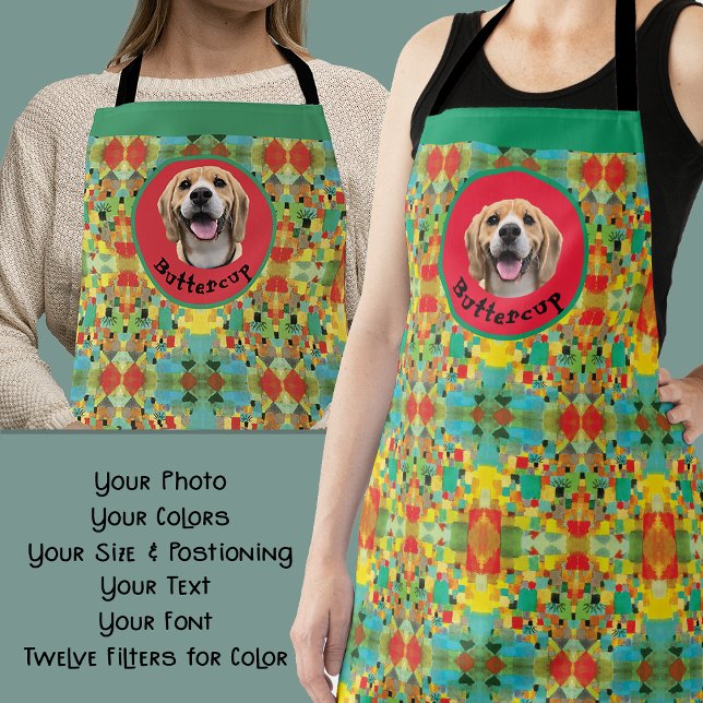 Kaleidoscope Personalised Pet Photo Dog Mum Lover Apron (Creator Uploaded)
