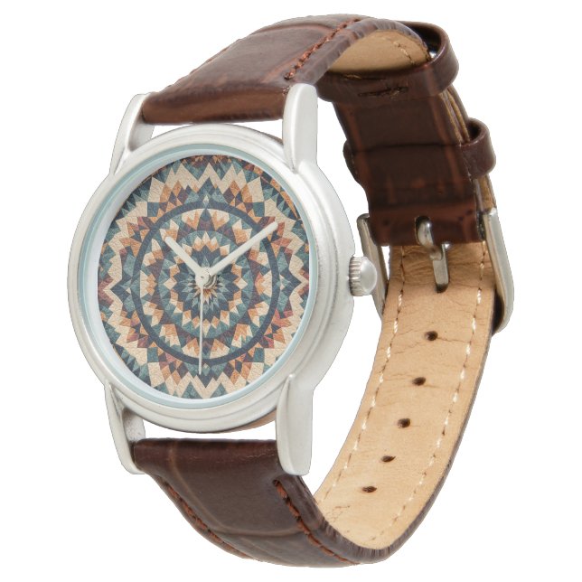 Kaleidoscope Quilt Pattern Watch (Angled)