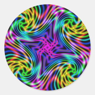 Kaleidoscope Rays Classic Round Sticker