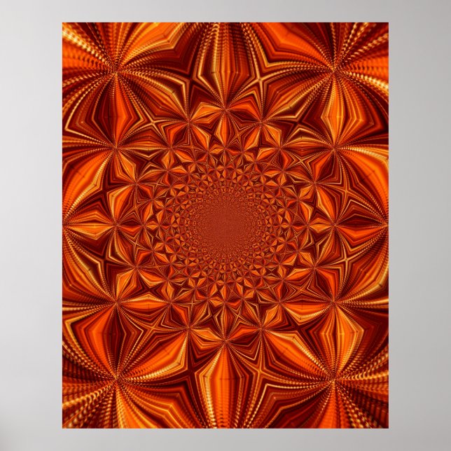 Kaleidoscope Red Digital Art Pattern-66666 Poster (Front)