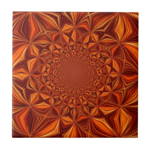 Kaleidoscope Red Digital Art Pattern-67546 Ceramic Tile