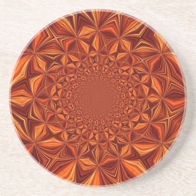 Kaleidoscope Red Digital Art Pattern-67546 Coaster (Front)