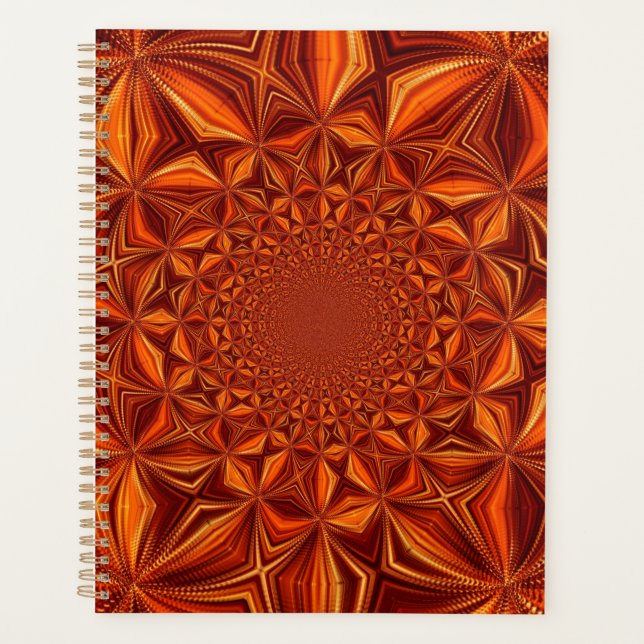 Kaleidoscope Red Digital Art Pattern-67546 Planner (Front)