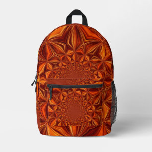 Kaleidoscope Red Digital Art Pattern-67546 Printed Backpack