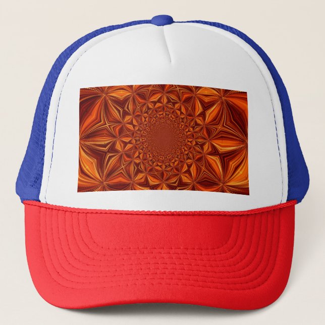 Kaleidoscope Red Digital Art Pattern-67546 Trucker Hat (Front)