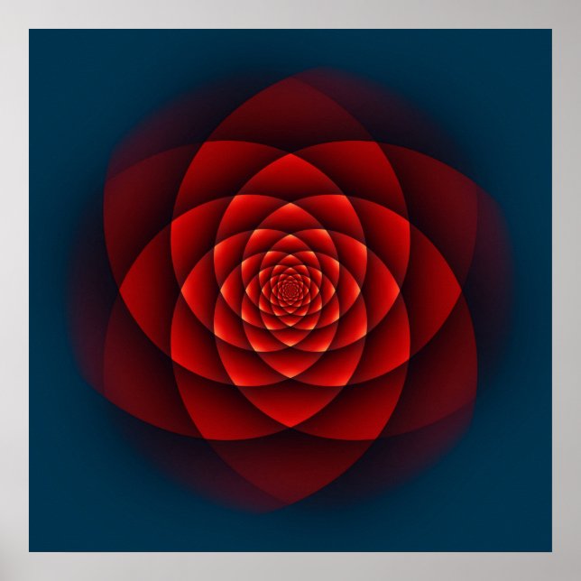 Kaleidoscope ROSE red Poster (Front)