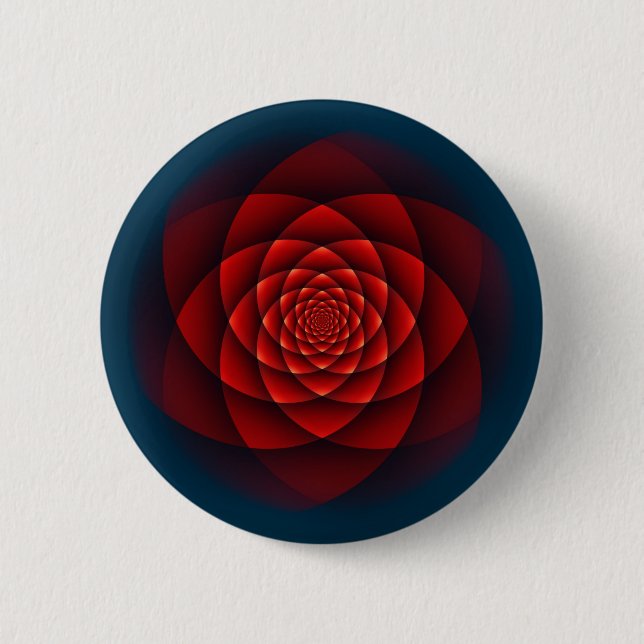 Kaleidoscope ROSE red + your idea 6 Cm Round Badge (Front)