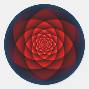 Kaleidoscope ROSE red + your idea Classic Round Sticker