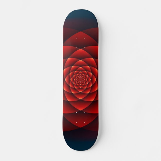 Kaleidoscope ROSE red + your idea Skateboard (Front)