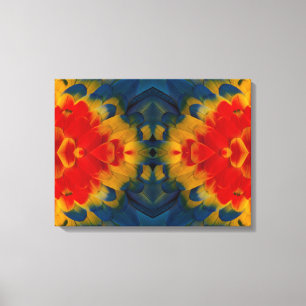 Kaleidoscope Scarlet Macaw design Canvas Print