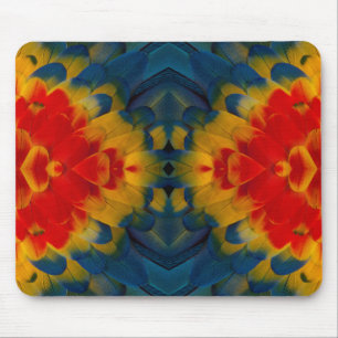 Kaleidoscope Scarlet Macaw design Mouse Pad
