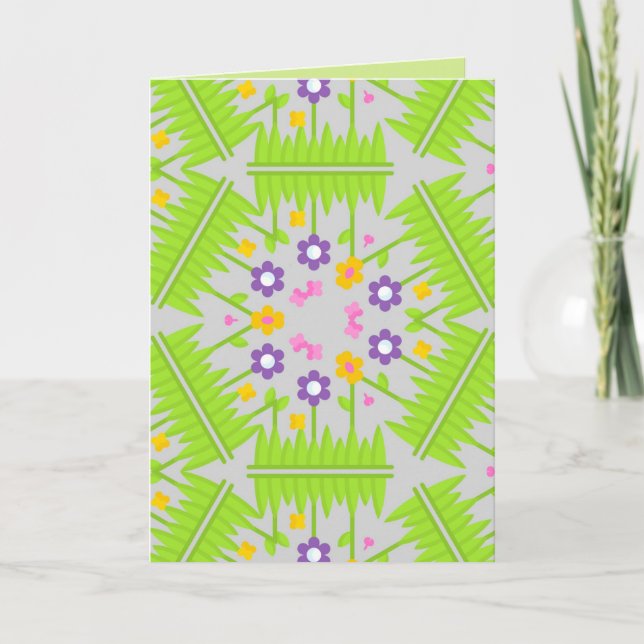 kaleidoscope seamless  floral pattern design card (Front)