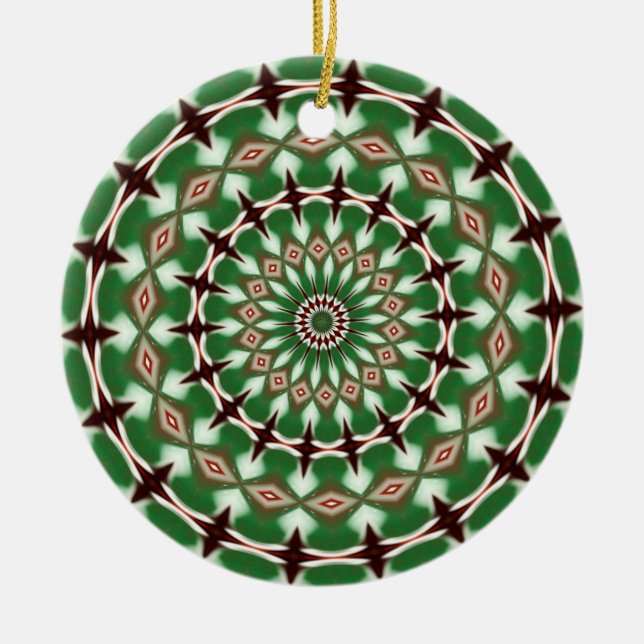 Kaleidoscope series - Christmas Candy 3 Ceramic Ornament (Front)