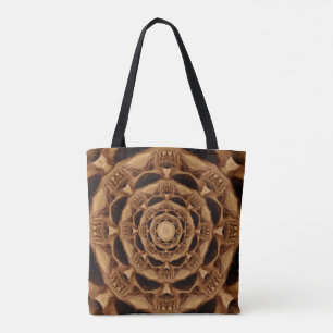Kaleidoscope Skull Print Tote Bag