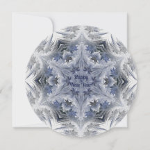 Kaleidoscope Snowflake Happy New Year Flat Card