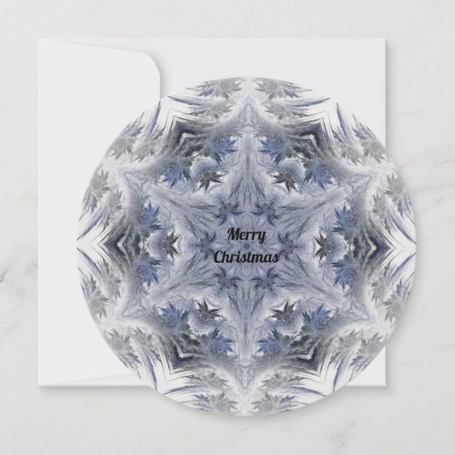 Kaleidoscope Snowflake Merry Christmas Flat Card (Front)