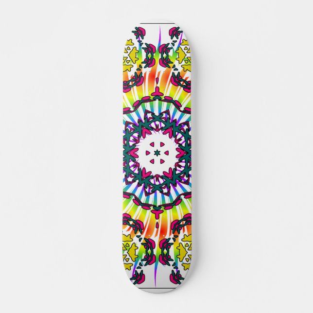 Kaleidoscope & Spiral Design: Custom Skateboard (Front)