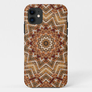 Kaleidoscope Star Mandala Amber Pattern iPhone 11 Case