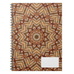 Kaleidoscope Star Mandala Amber Pattern Notebook