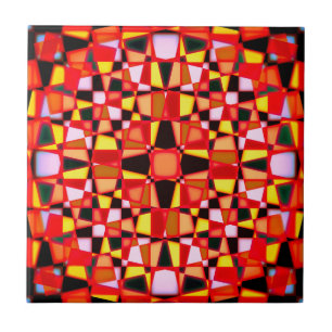 Kaleidoscope star pattern ceramic tile